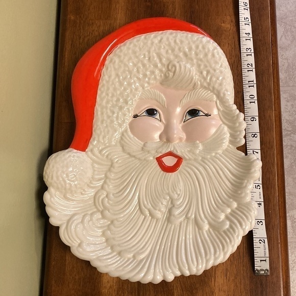 VINTAGE ATLANTIC MOLD SANTA 15 INCH PLATTER. IN EXCELLENT VINTAGE CONDITION - Picture 12 of 13